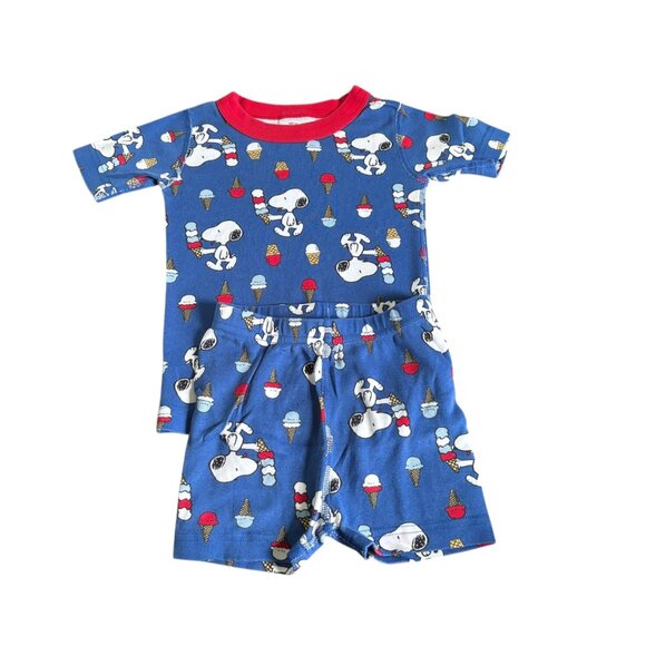 Hanna Andersson Peanuts Snoopy Ice Cream Pajamas Size 100 - Picture 1 of 3